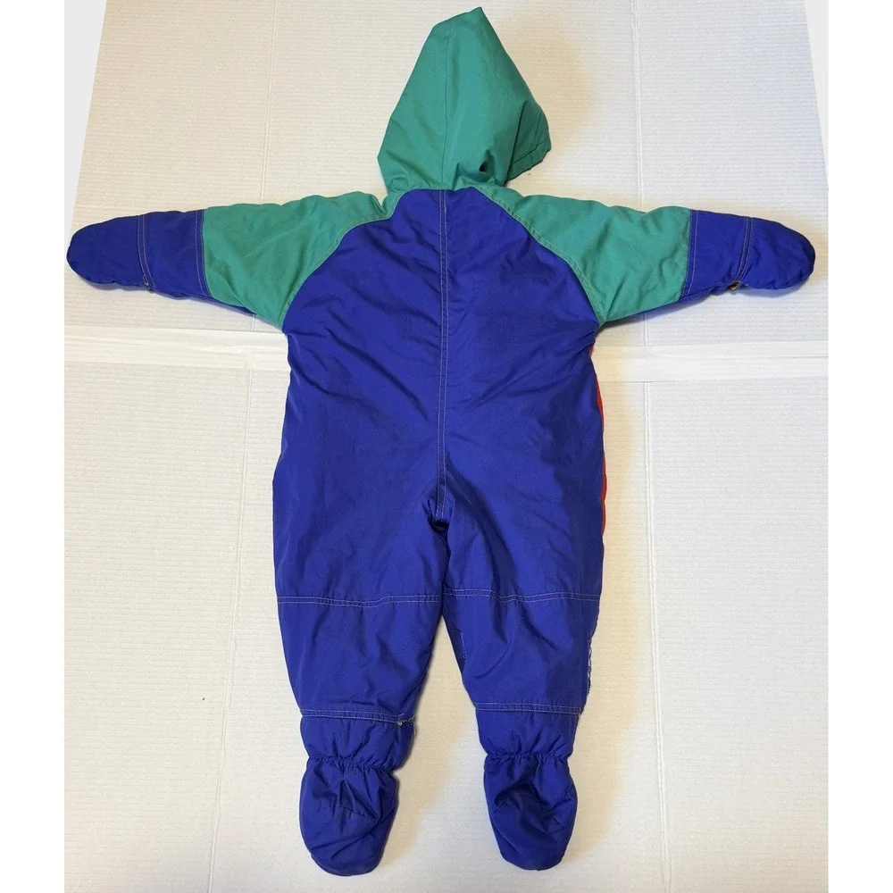 CARTERS - VTG Baby Color‎ Block Red Blue Green Snowsuit - 12 mo (no size tag)